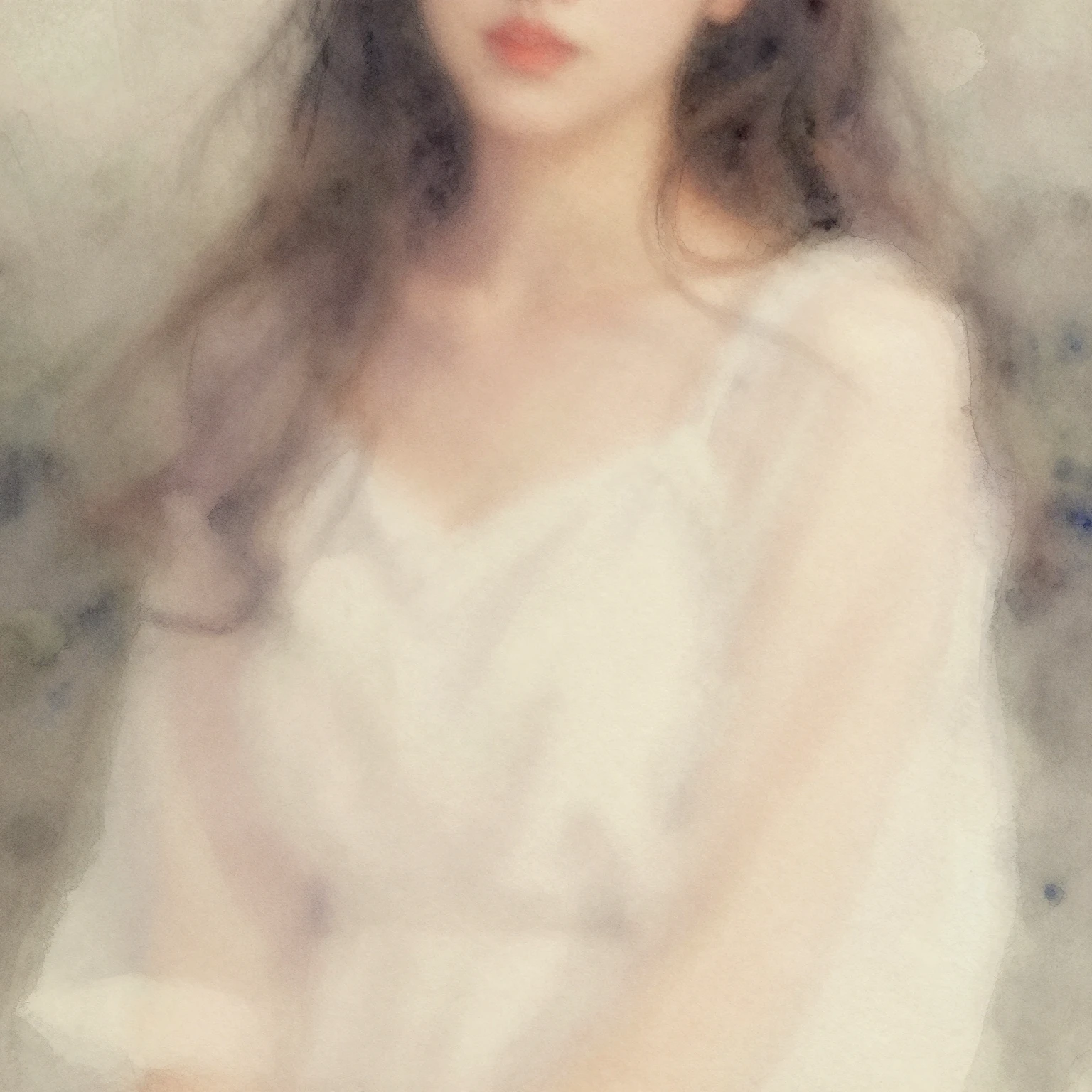 Watercolor painting with a dreamy quality, showcasing an ind...