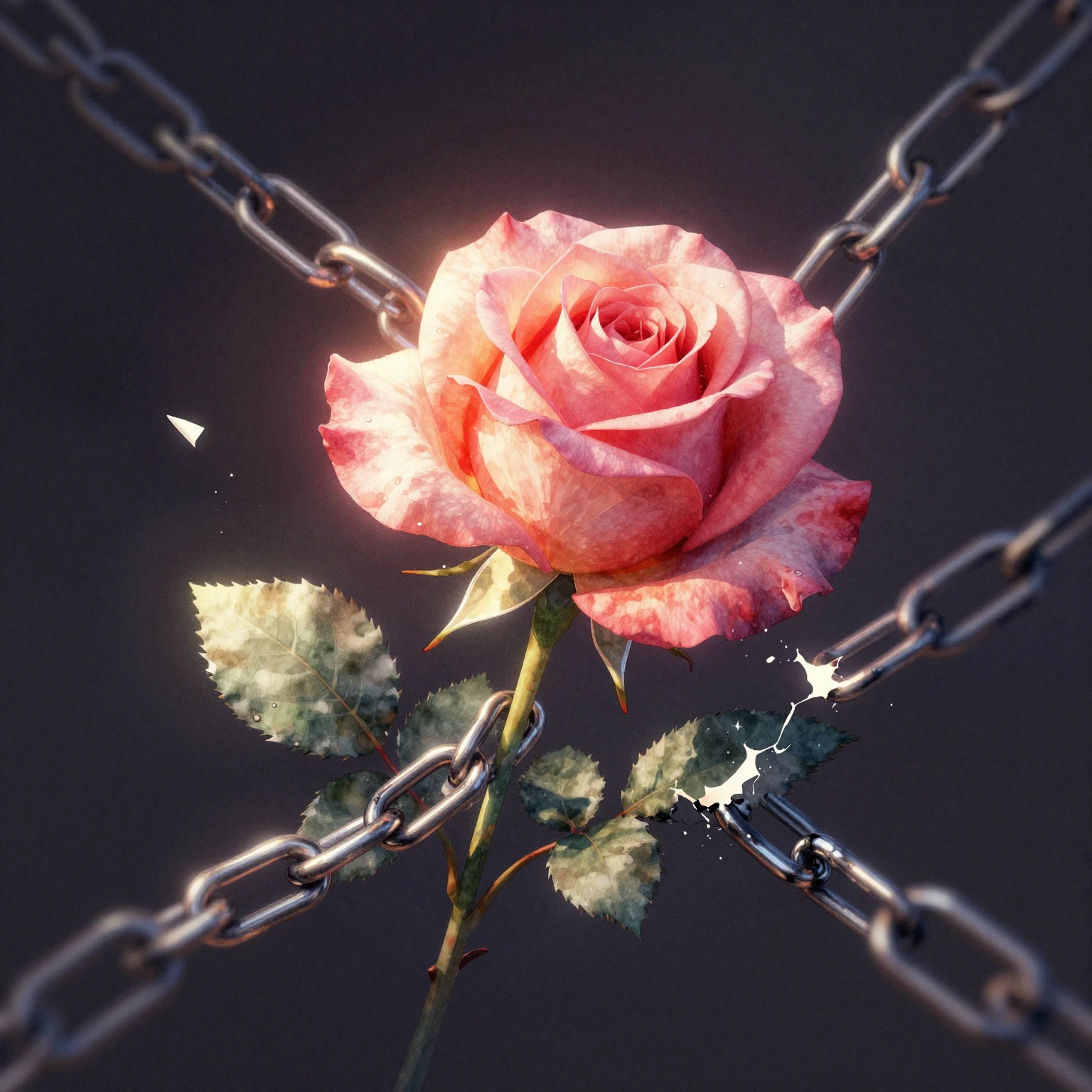 A vibrant watercolor style image depicting a delicate, bloom...