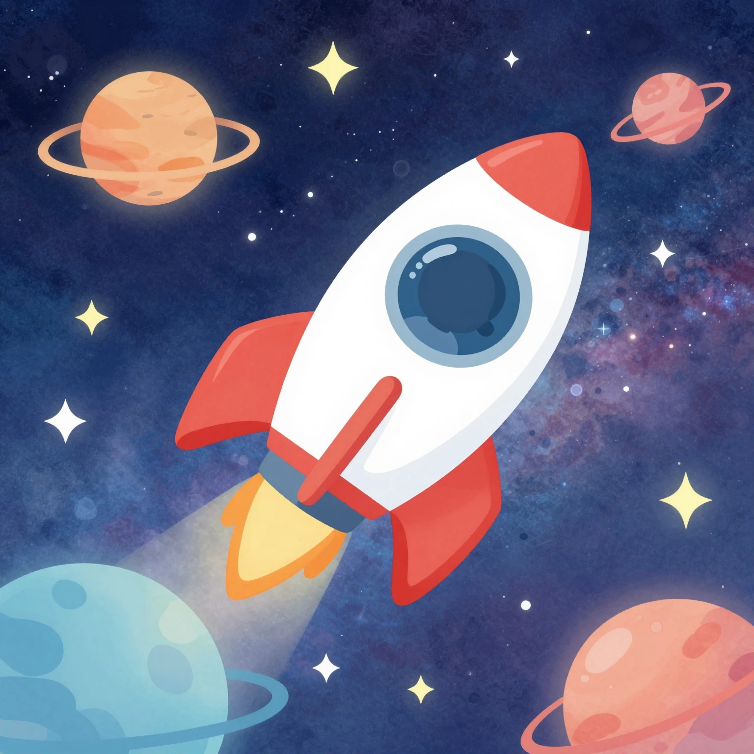 Vibrant watercolor and flat vector illustration of a cute ca...
