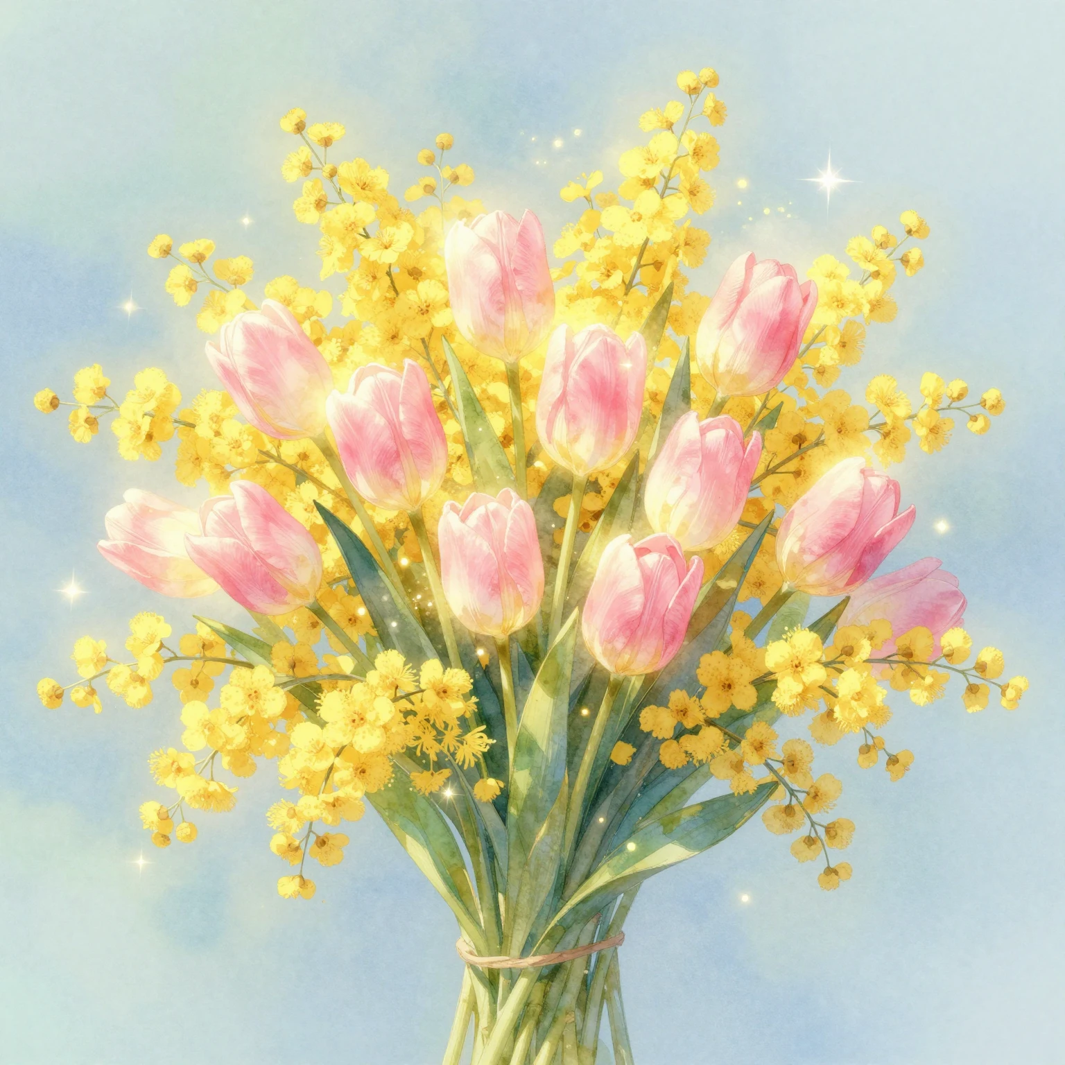 A soft and dreamy watercolor illustration capturing the esse...