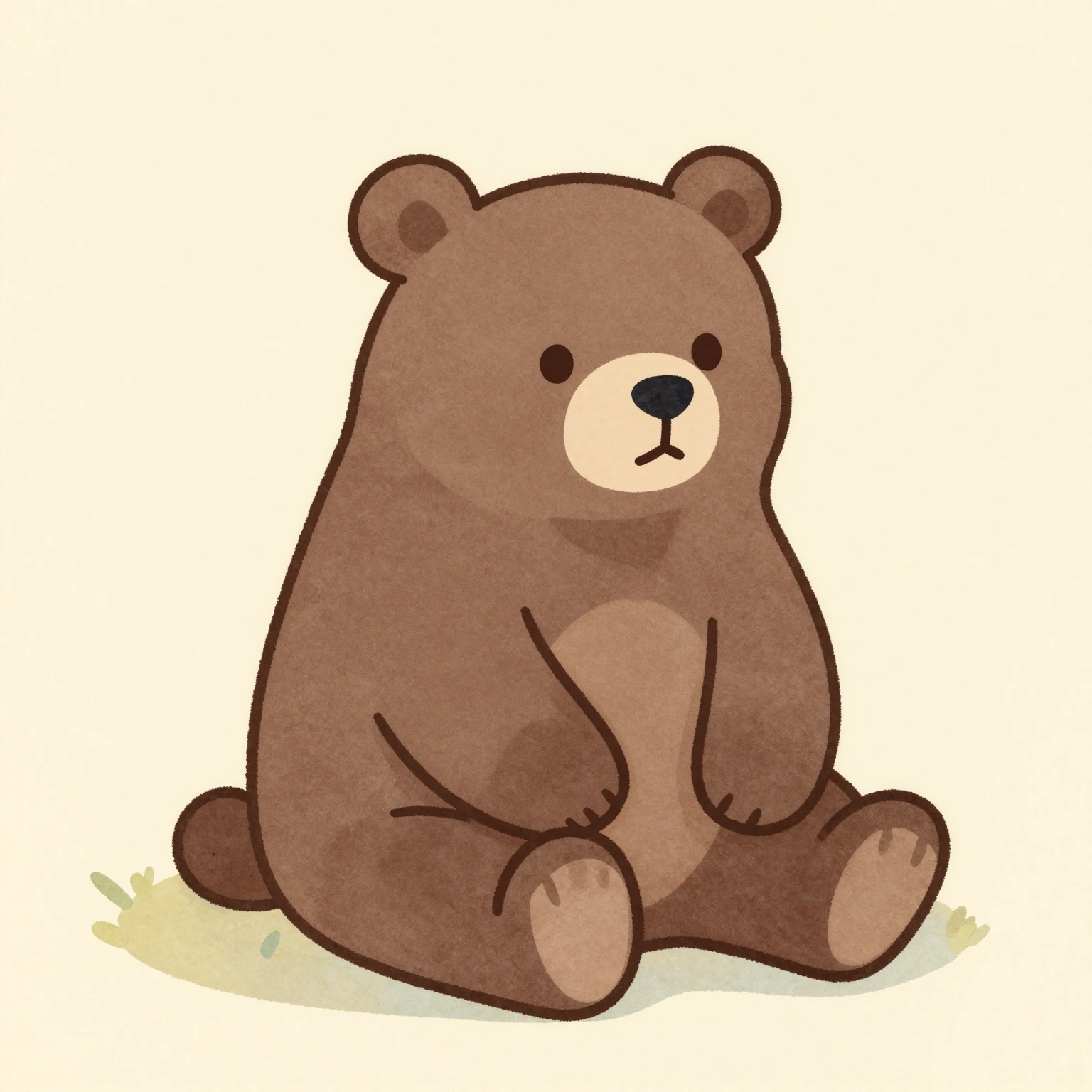 Watercolor style illustration of a cute cartoon bear silhoue...