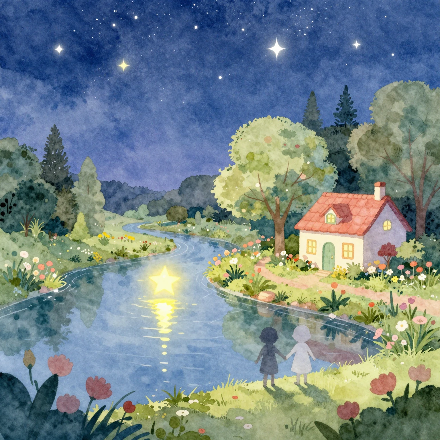 A whimsical children's book illustration in vibrant watercol...