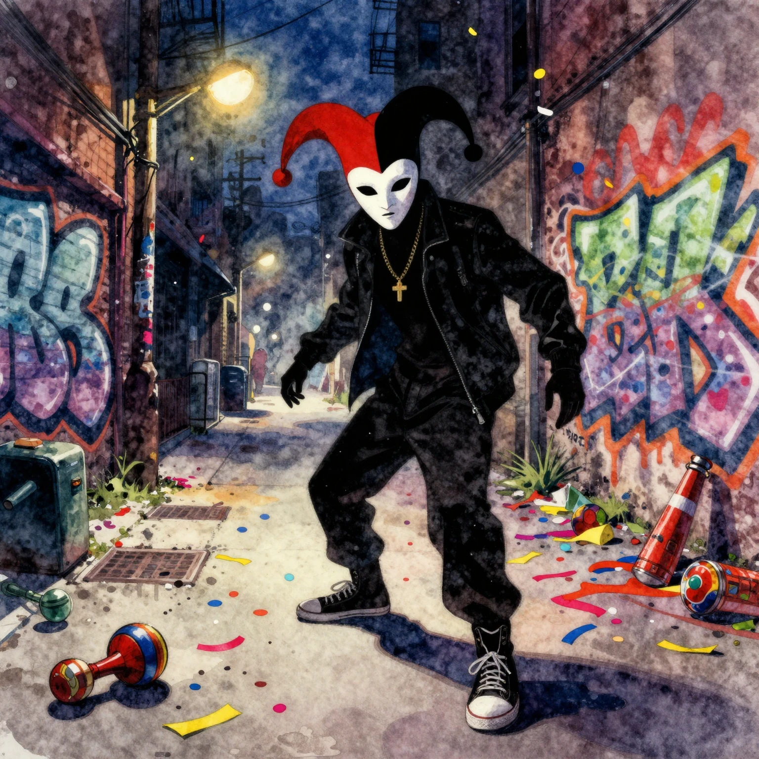 Vibrant watercolor style album cover art, capturing the esse...