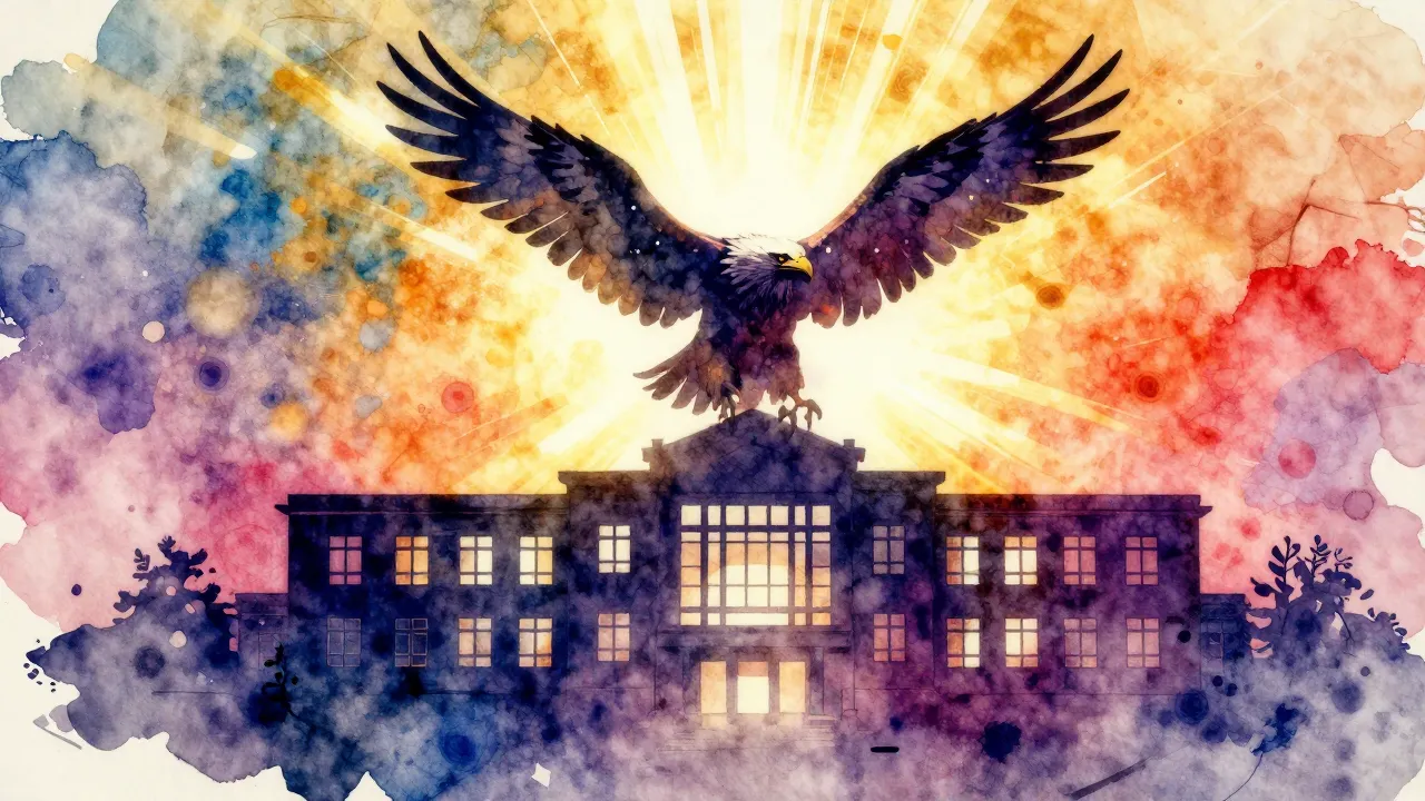 Vibrant watercolor style. A cinematic rock album cover featu...
