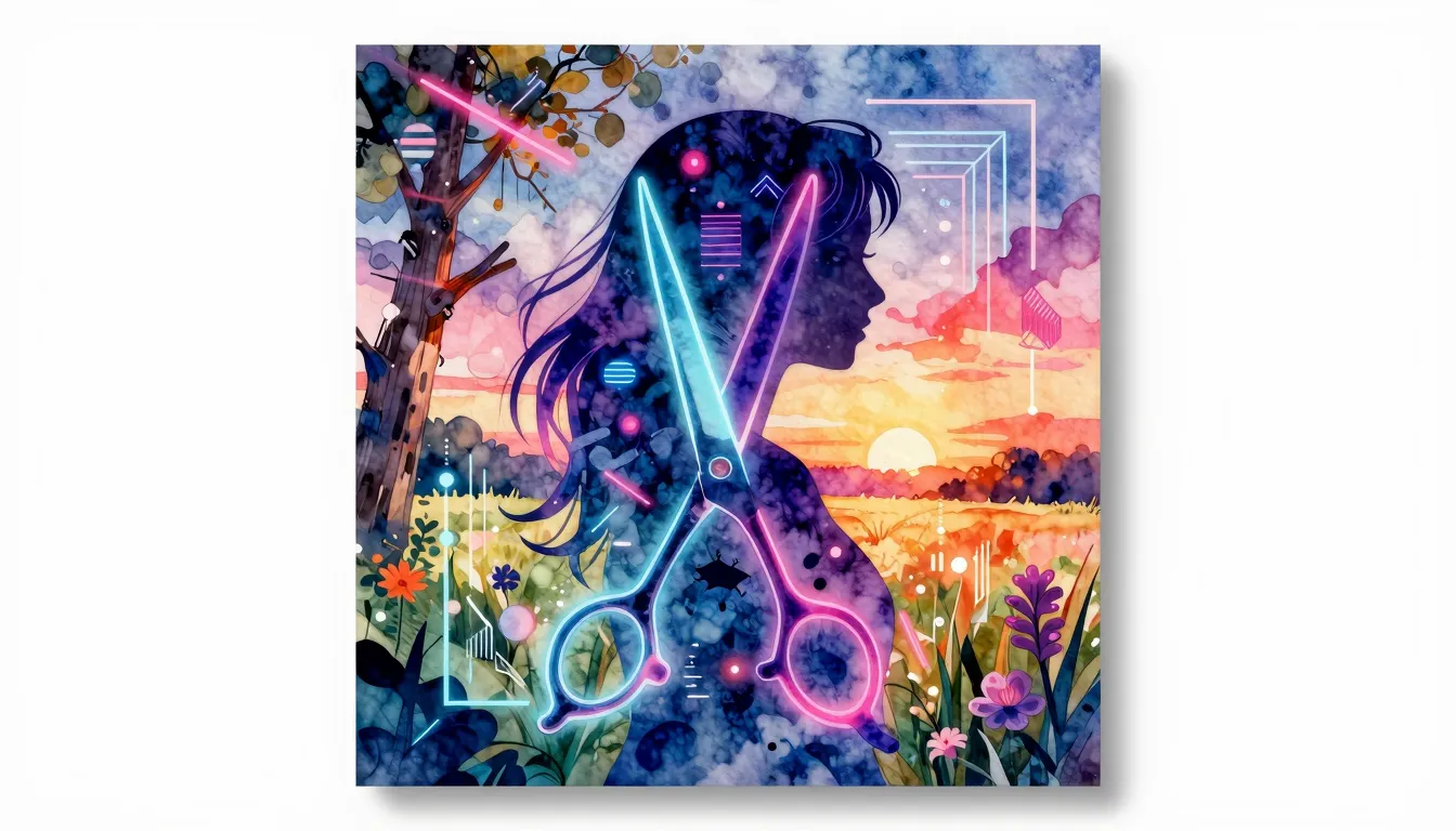 Vibrant watercolor style. Electronic music album cover, abst...