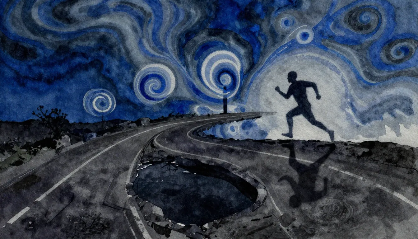 Vibrant watercolor style. Abstract rock album cover, a dark ...