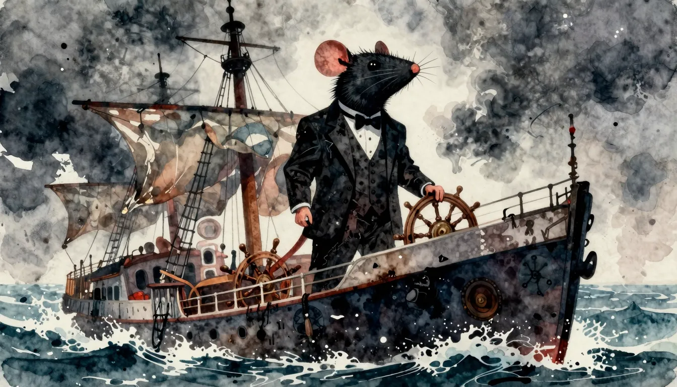 Vibrant watercolor style. A dark, gritty urban aesthetic, a ...