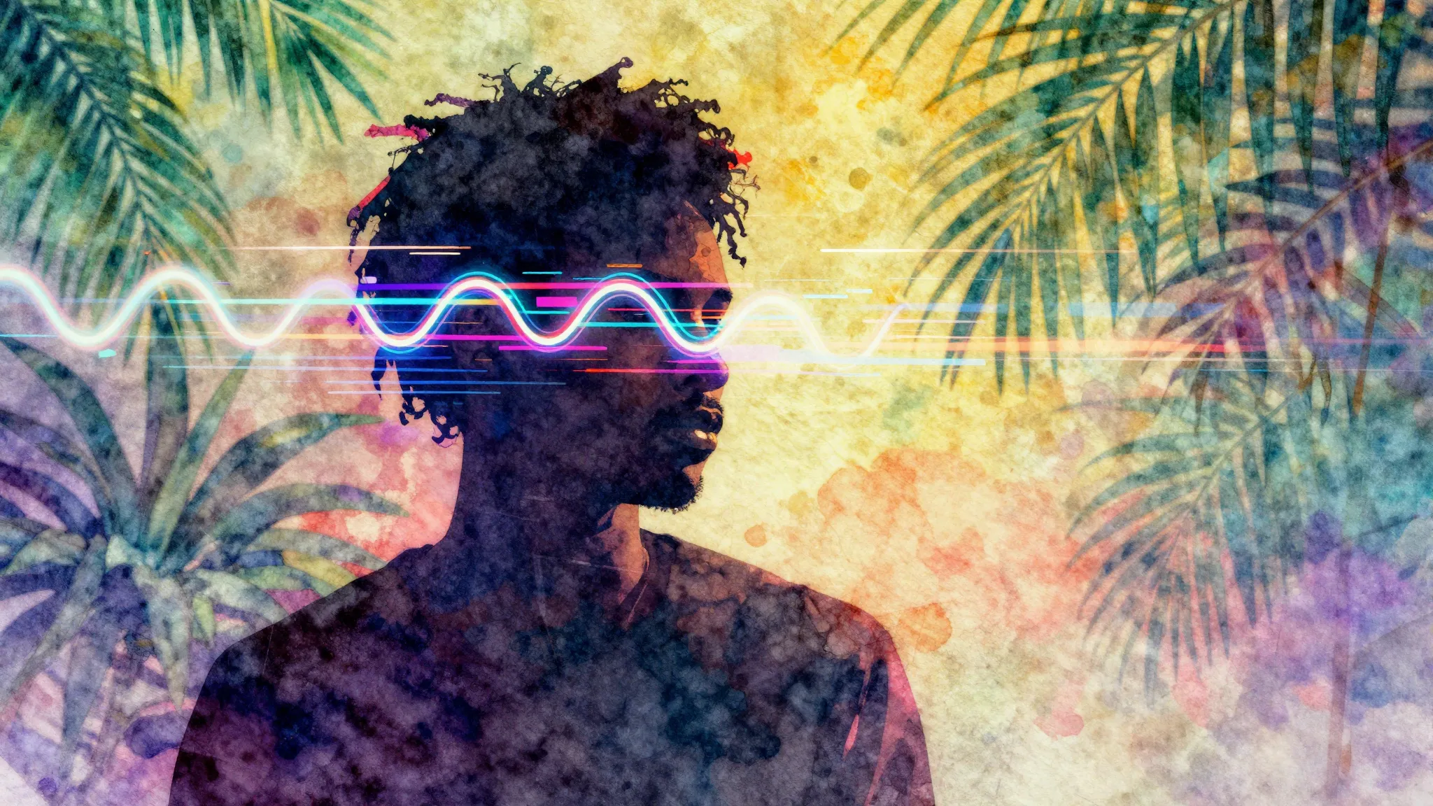 Vibrant watercolor style. Vibrant dancehall style album cove...