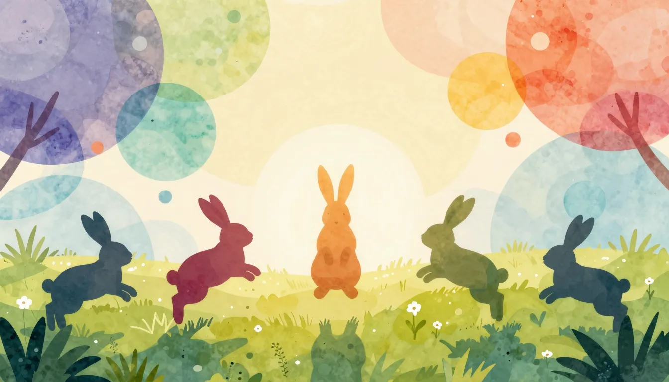 Watercolor style. Bright colorful abstract shapes, silhouett...