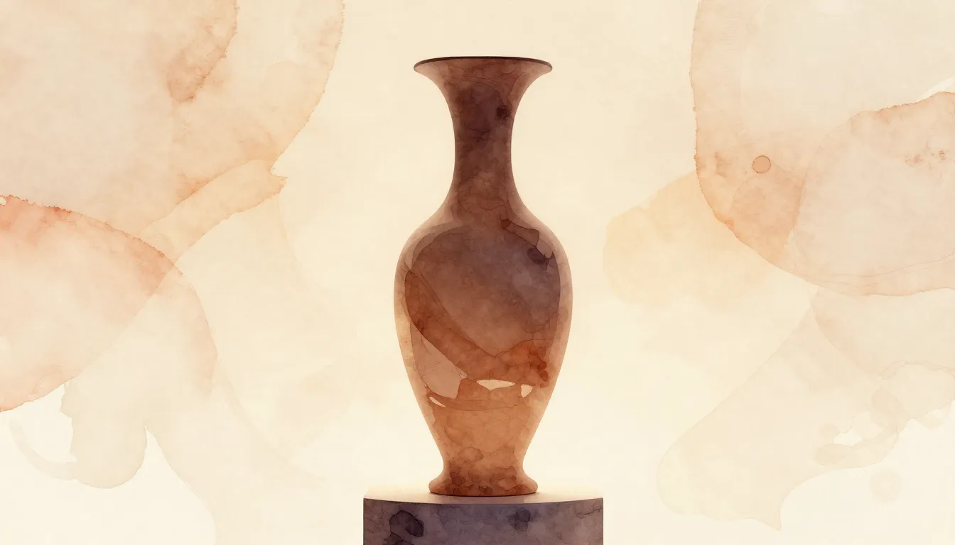 Watercolor style. Silhouette of a beautiful curvy vase resem...