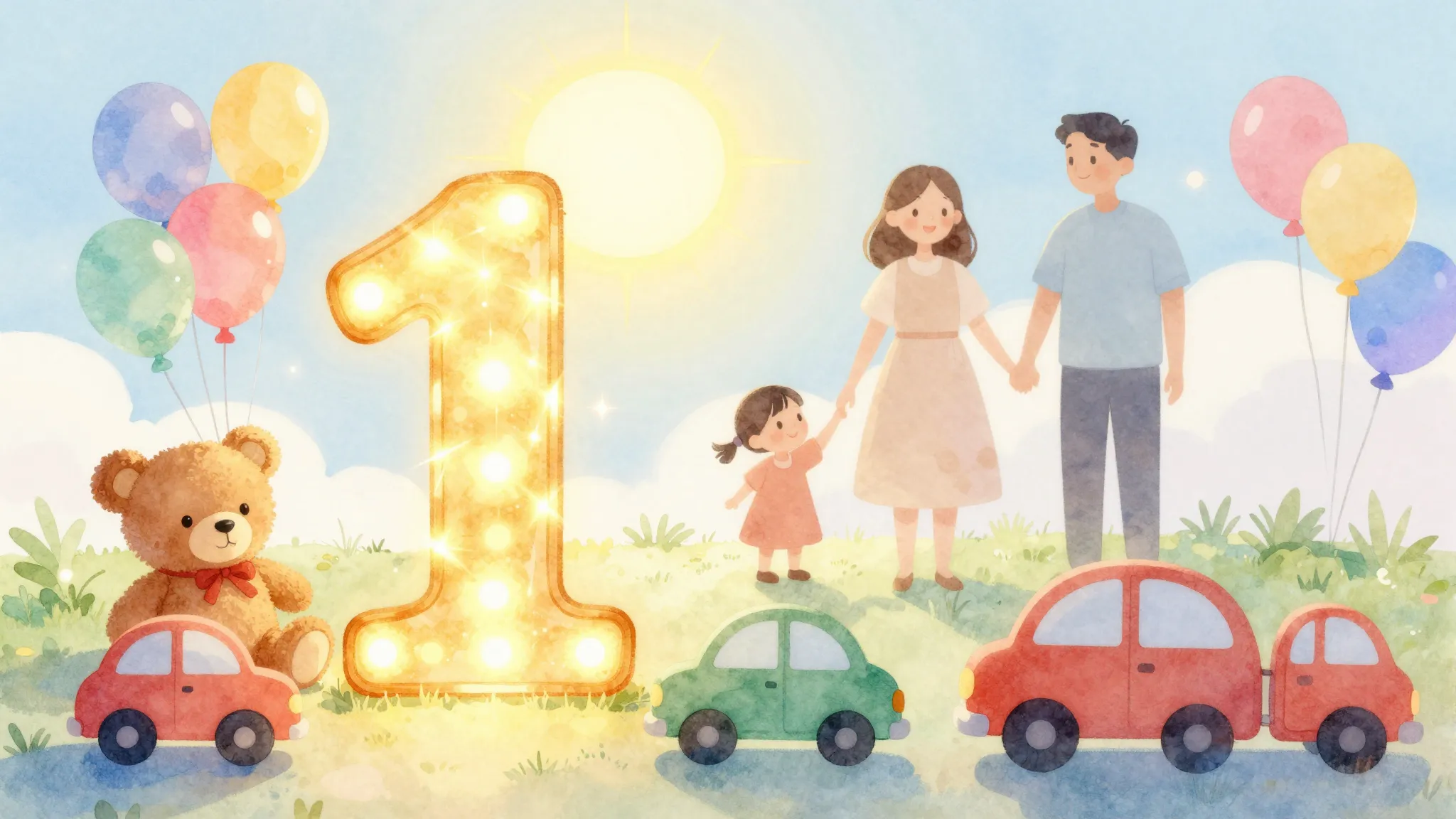 Vibrant watercolor style. A cute festive illustration for a ...