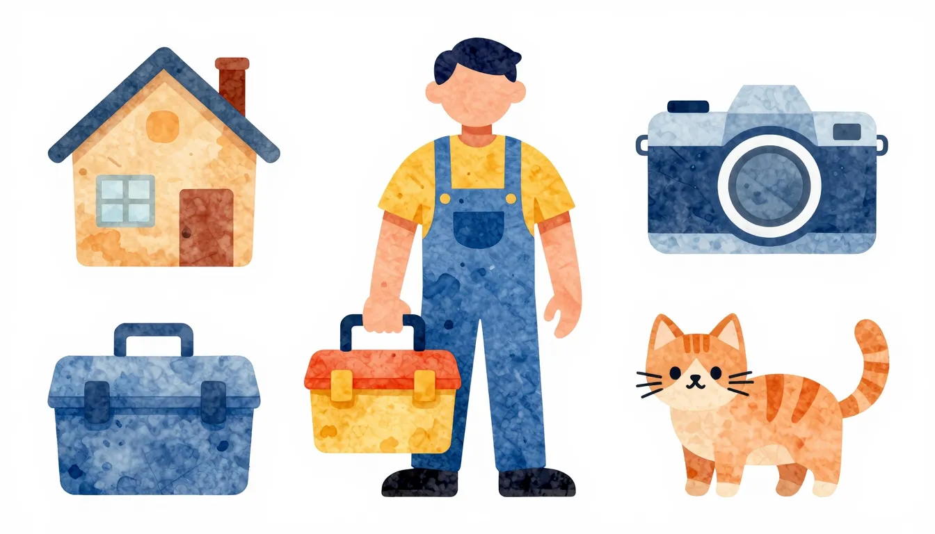 Vibrant watercolor style. A stylized illustration of a versa...