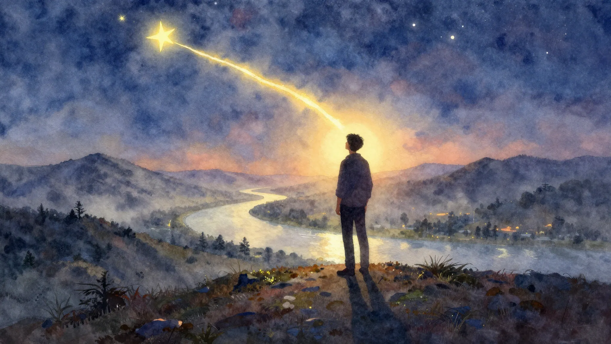 Vibrant watercolor style. Folk music style album cover, a lo...