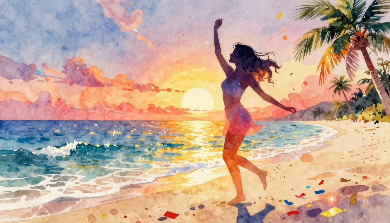 Vibrant watercolor style. Vibrant birthday party cover, a si...