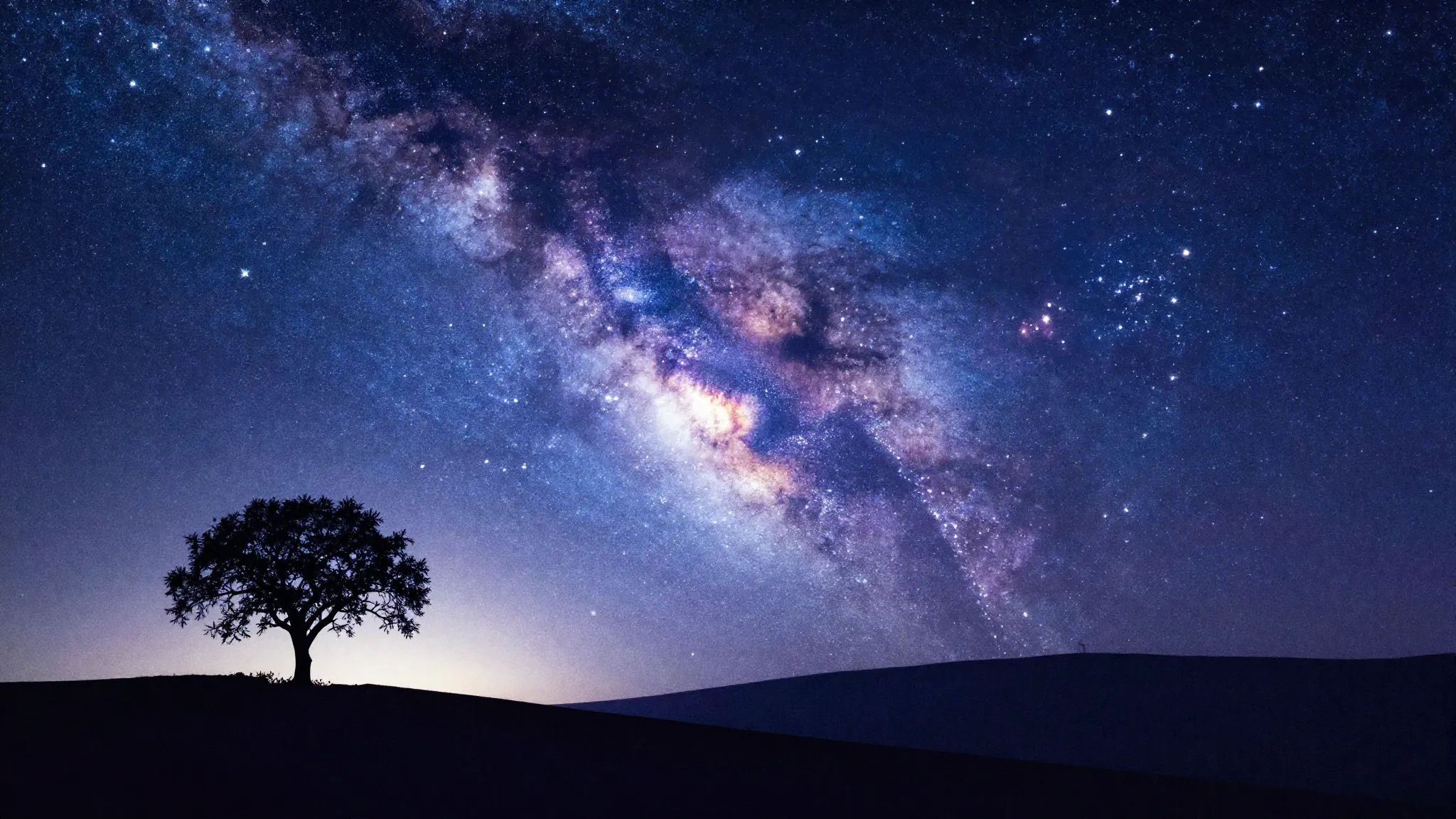 Watercolor style. Abstract cosmic landscape, endless starry ...