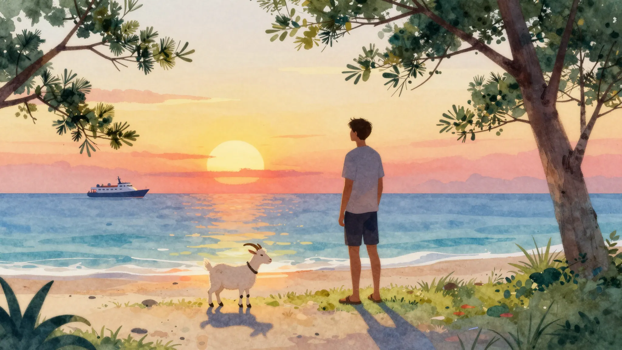 Vibrant watercolor style. A romantic and whimsical illustrat...