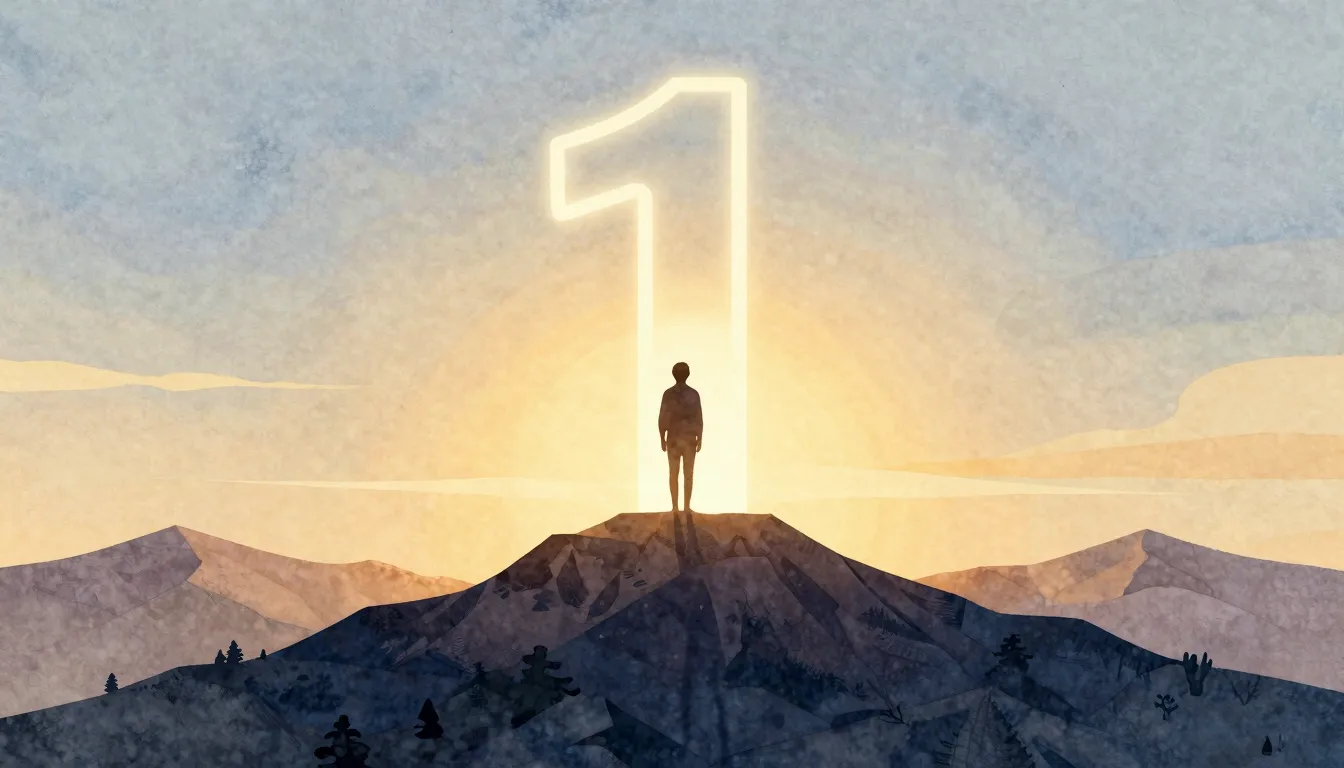 Watercolor style. A glowing silhouette of a person standing ...
