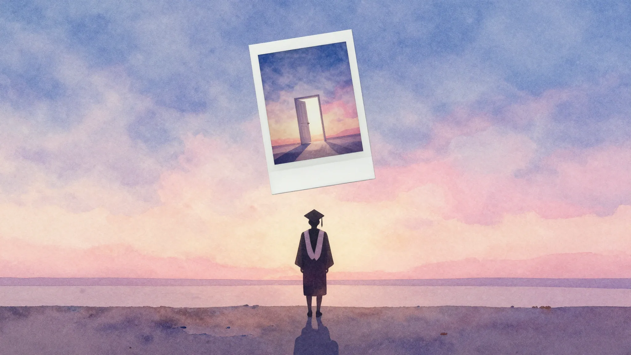 Vibrant watercolor style. Indie style album cover, a minimal...