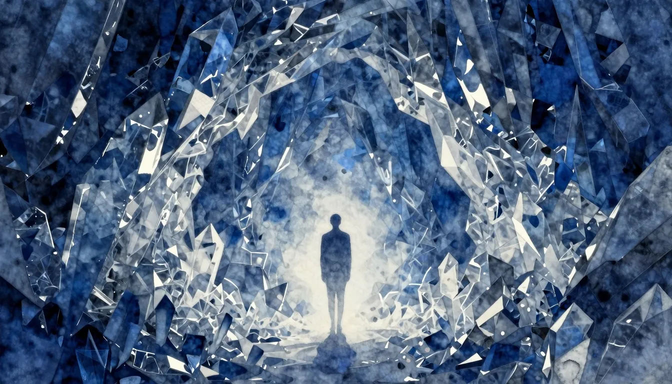 Vibrant watercolor style. Minimalist album cover, a glowing ...