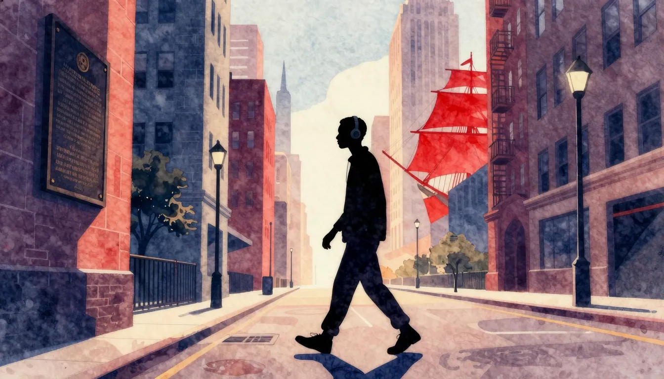Vibrant watercolor style. Modern rap album cover, a silhouet...