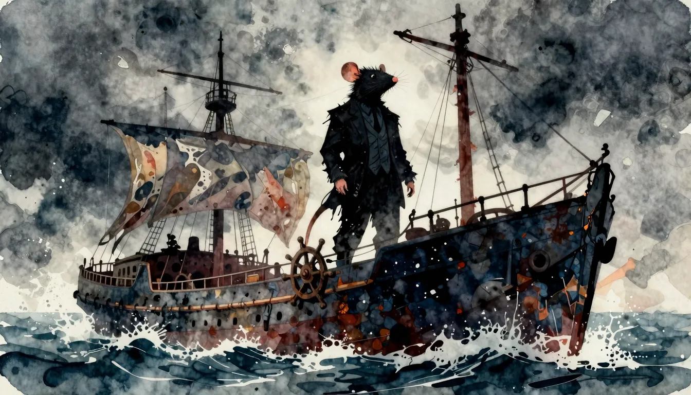 Vibrant watercolor style. A dark, gritty urban aesthetic, a ...
