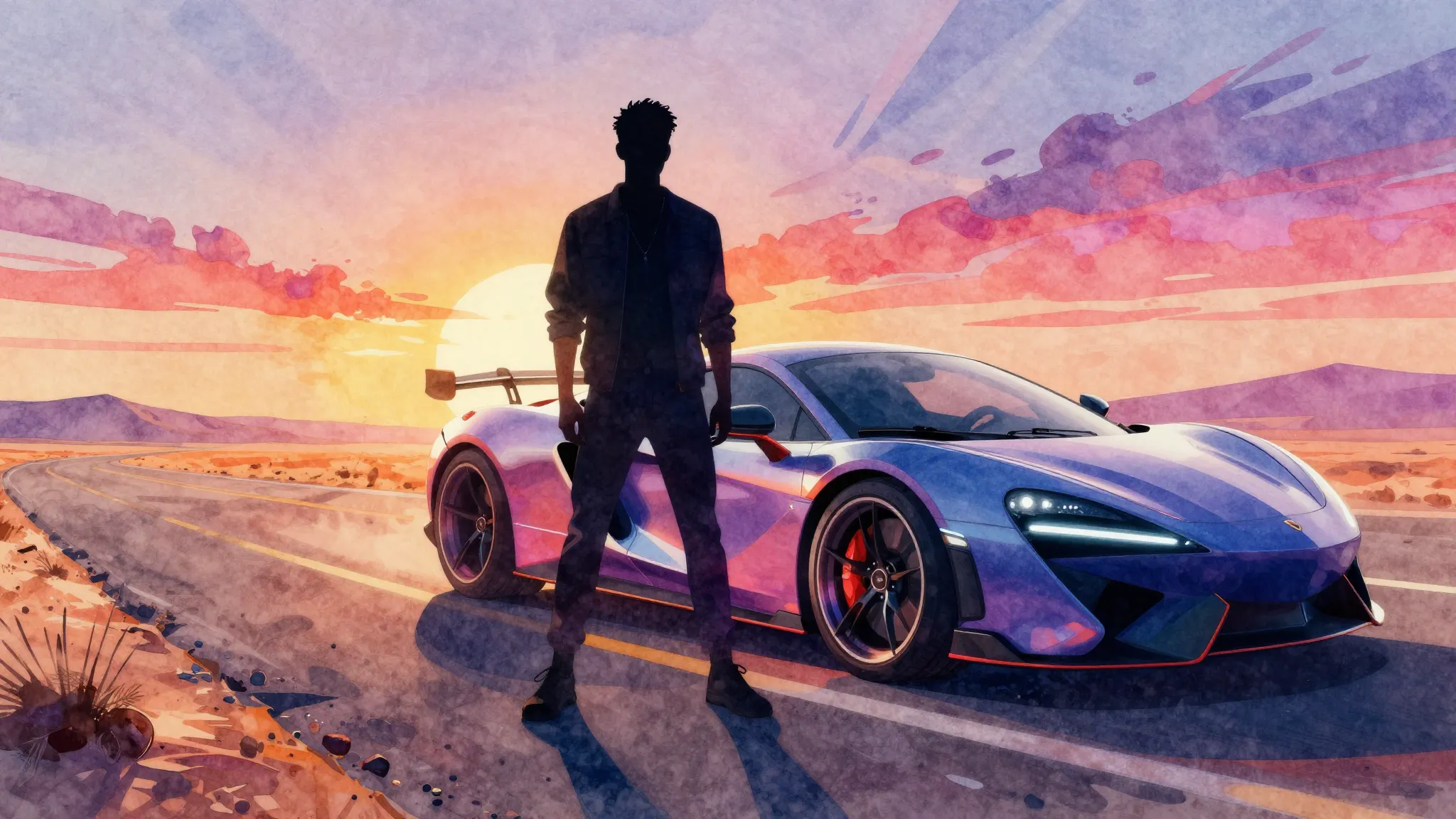 Vibrant watercolor style. A sleek, modern dance-pop music co...