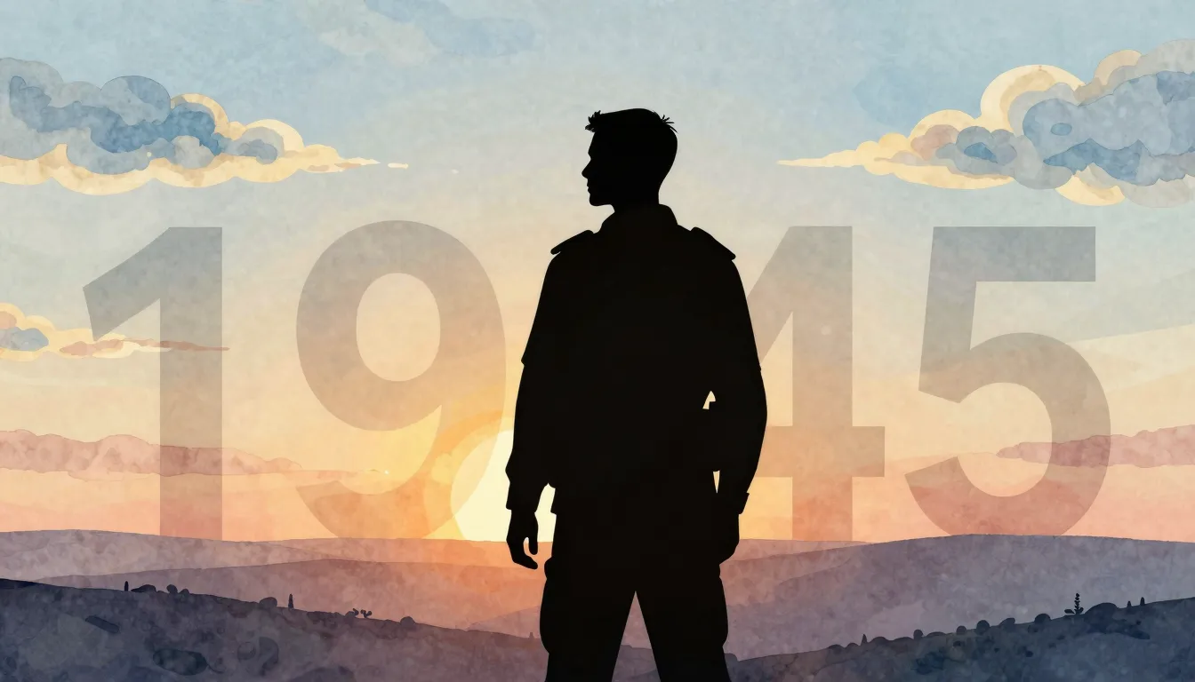 Watercolor style. Silhouette of a man looking at a bright sk...