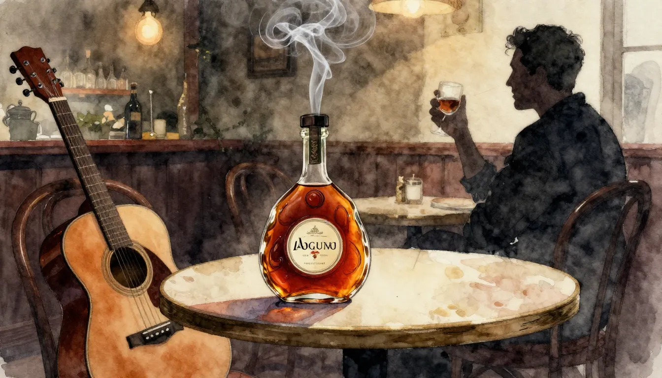 Watercolor style. A cozy restaurant table with a bottle of c...