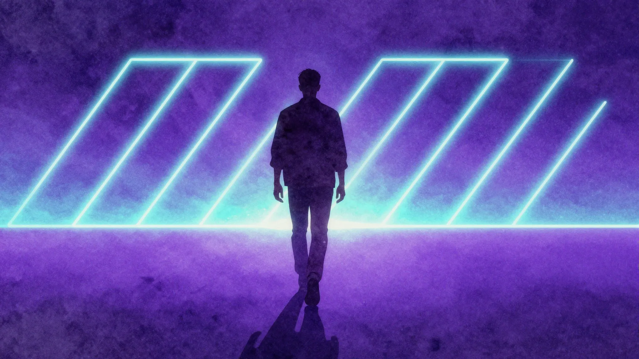 Vibrant watercolor style. Synthwave style digital art, a dar...