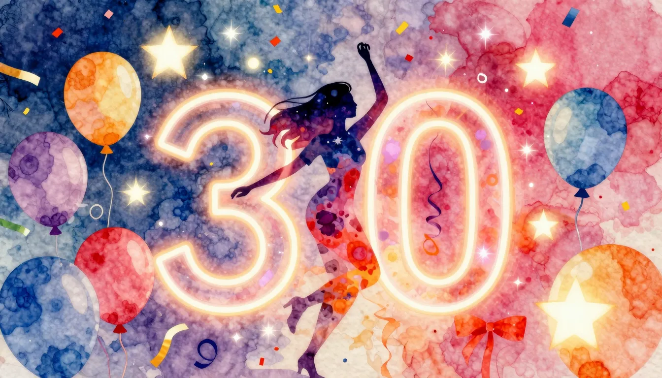 Vibrant watercolor style. A vibrant, celebratory birthday-th...