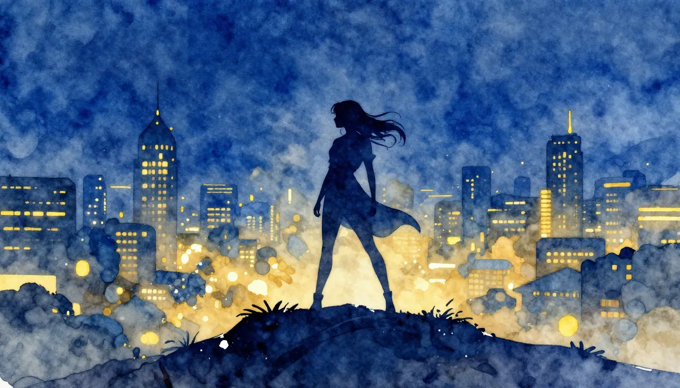 Vibrant watercolor style. Modern dance-pop album cover, silh...