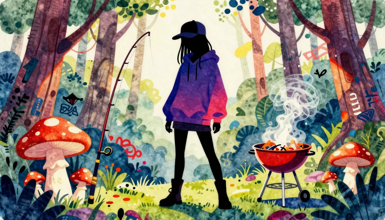 Vibrant watercolor style. Hip-hop album cover art, a stylize...