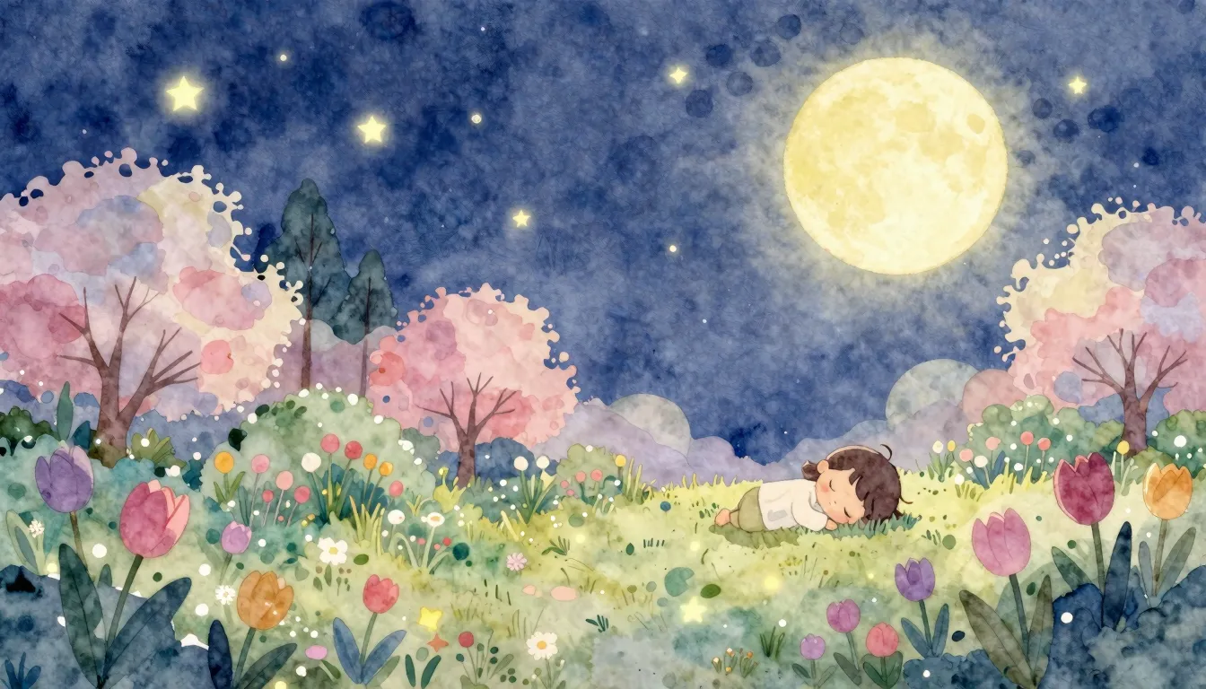 Vibrant watercolor style. A cozy, dreamy illustration of a m...