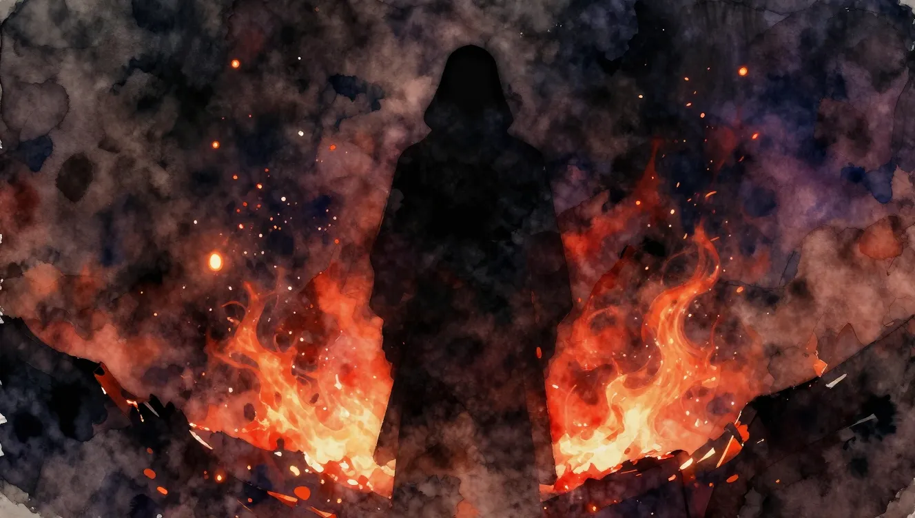 Vibrant watercolor style. Dark aesthetic hip-hop album cover...