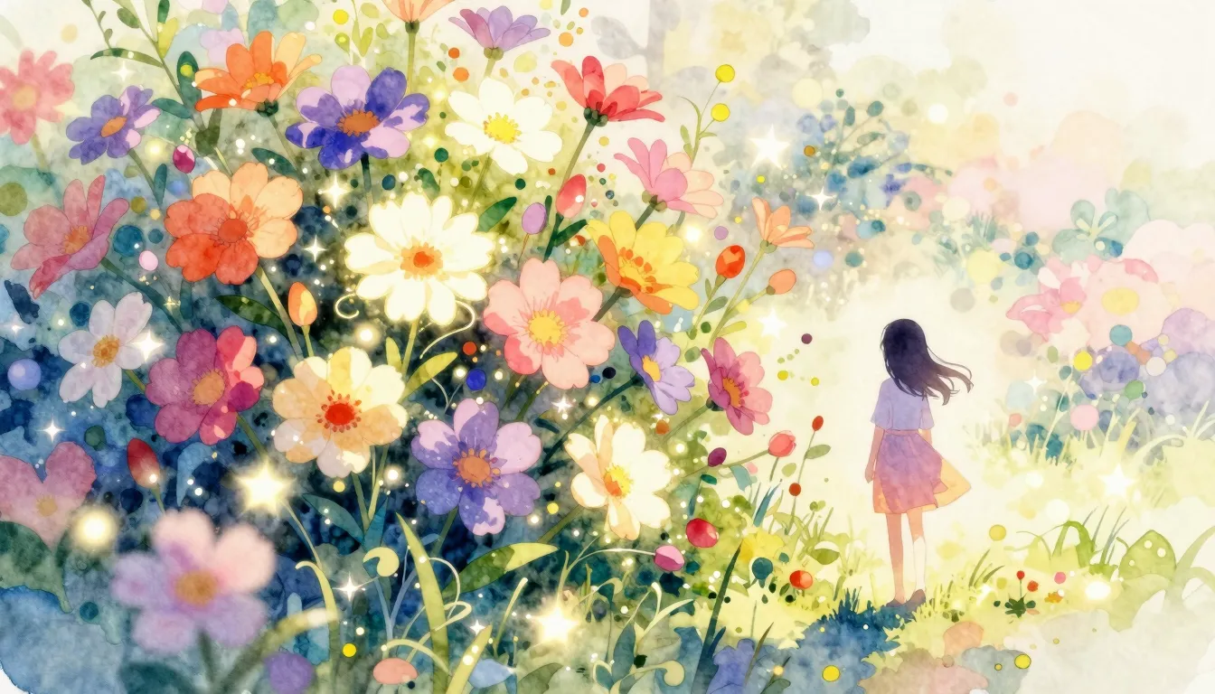 Vibrant watercolor style. Anime style illustration, a vibran...