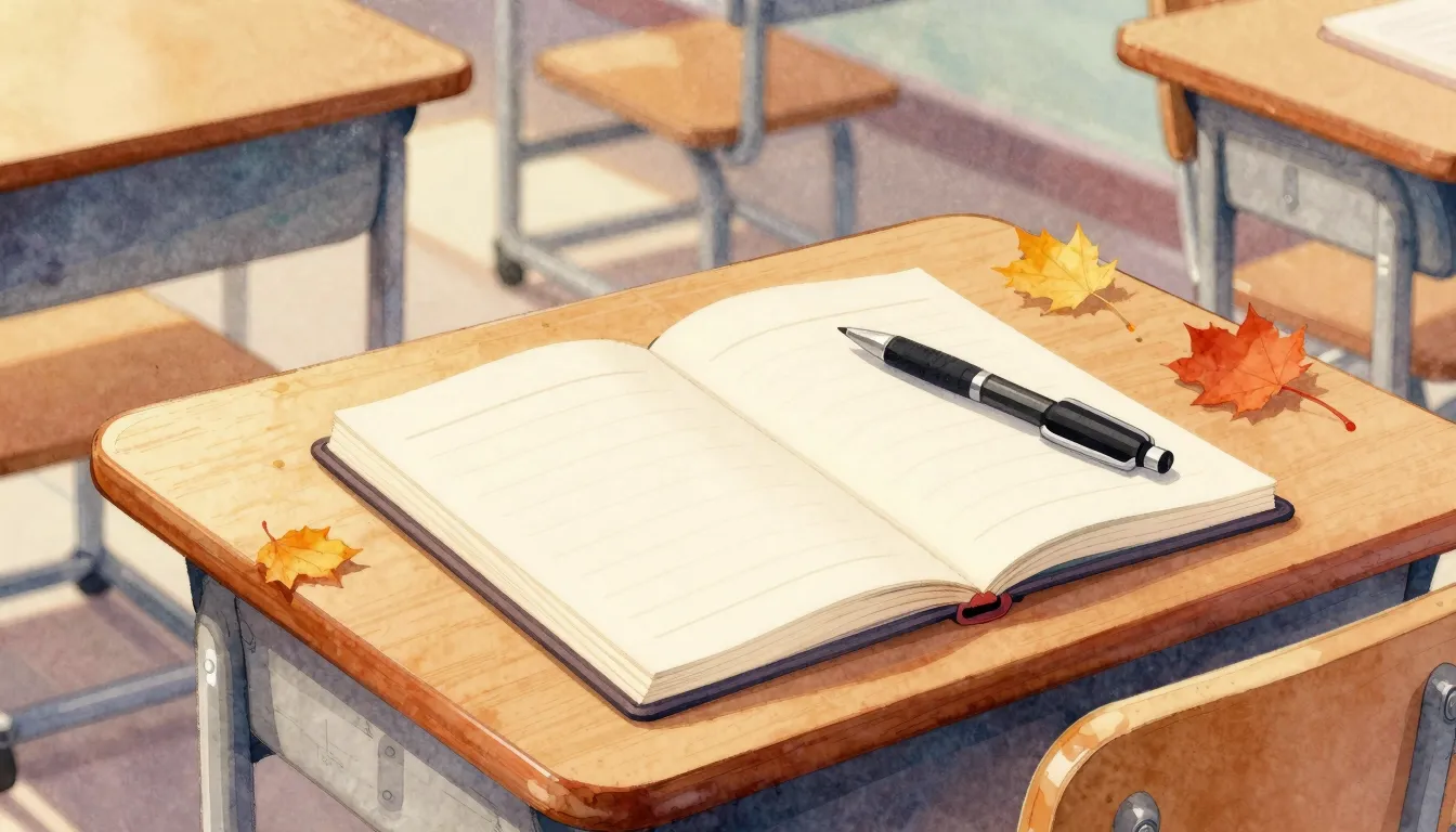 Vibrant watercolor style. A cinematic illustration of a scho...