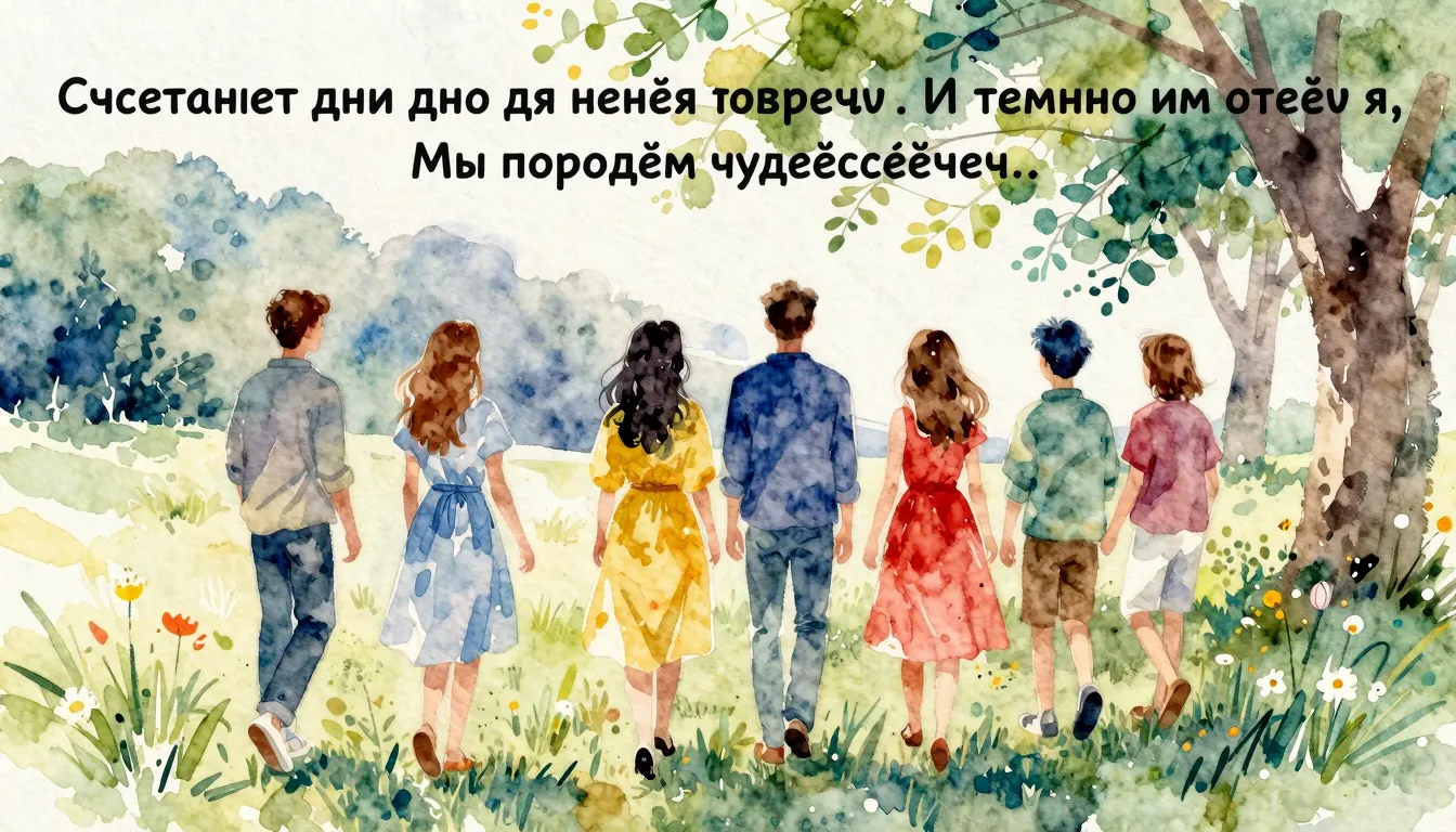 Vibrant watercolor style. Я знаю, ждут меня друзья, Считают ...