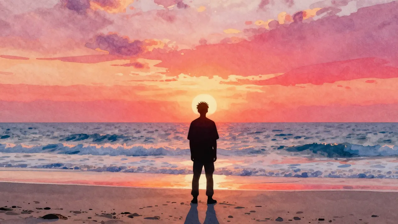 Vibrant watercolor style. Minimalist hip-hop album cover, a ...