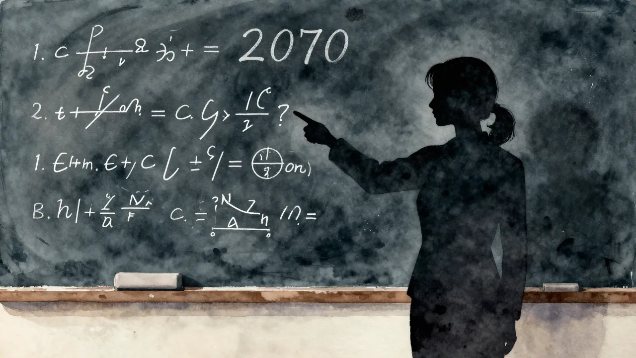 Watercolor style. Silhouette of a strict female teacher stan...