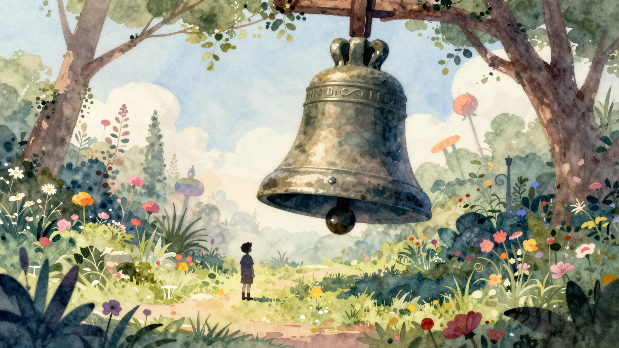 Vibrant watercolor style. Surreal vintage illustration of a ...