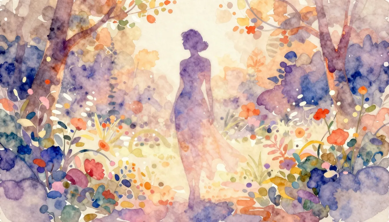 Vibrant watercolor style. Elegant and minimalist album cover...