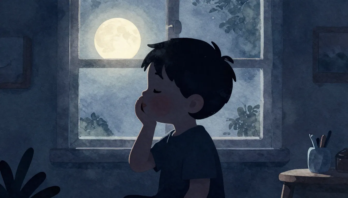 Watercolor style. Silhouette of a little boy holding his swo...