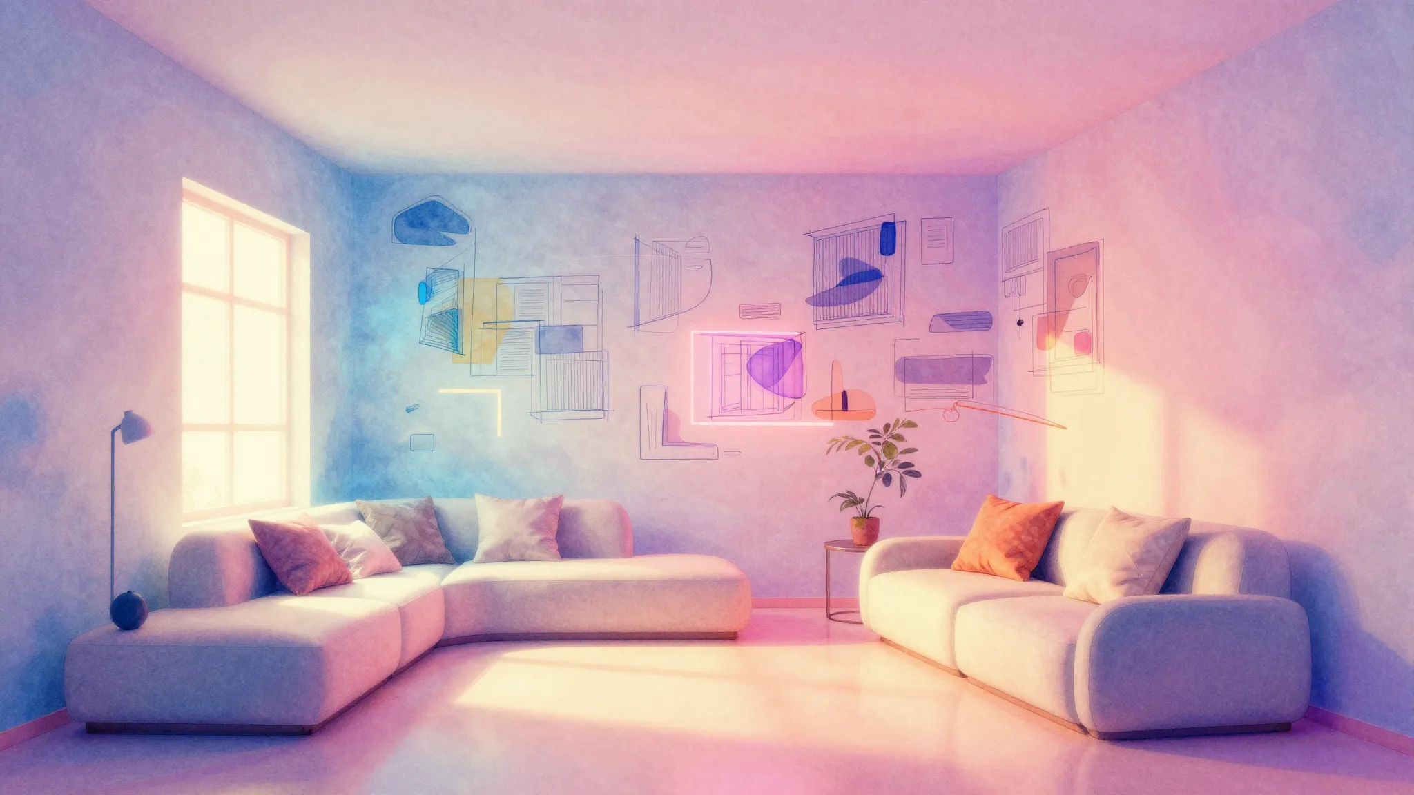 Vibrant watercolor style. K-pop album cover art, aesthetic i...