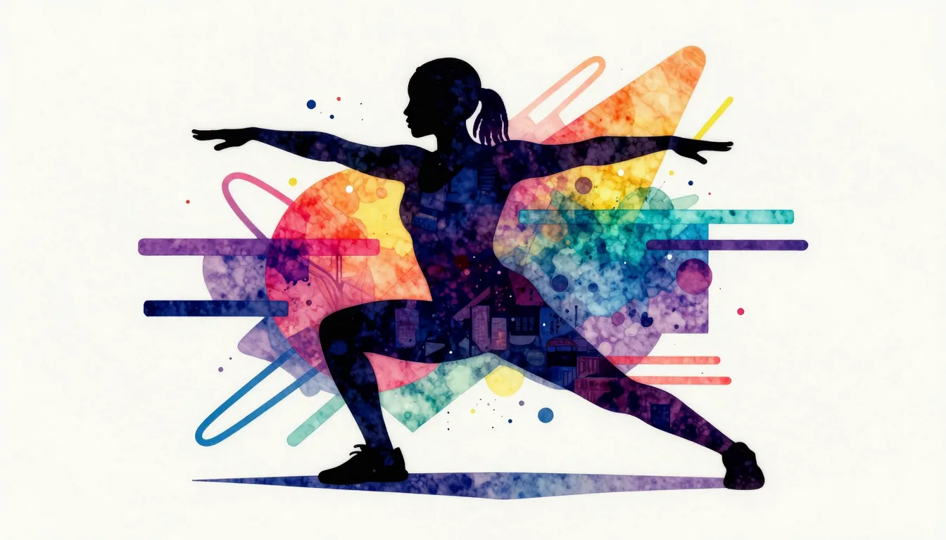 Vibrant watercolor style. Minimalist hip-hop album cover, ab...