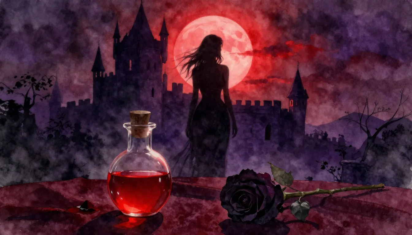 Vibrant watercolor style. A dark R&B style album cover featu...