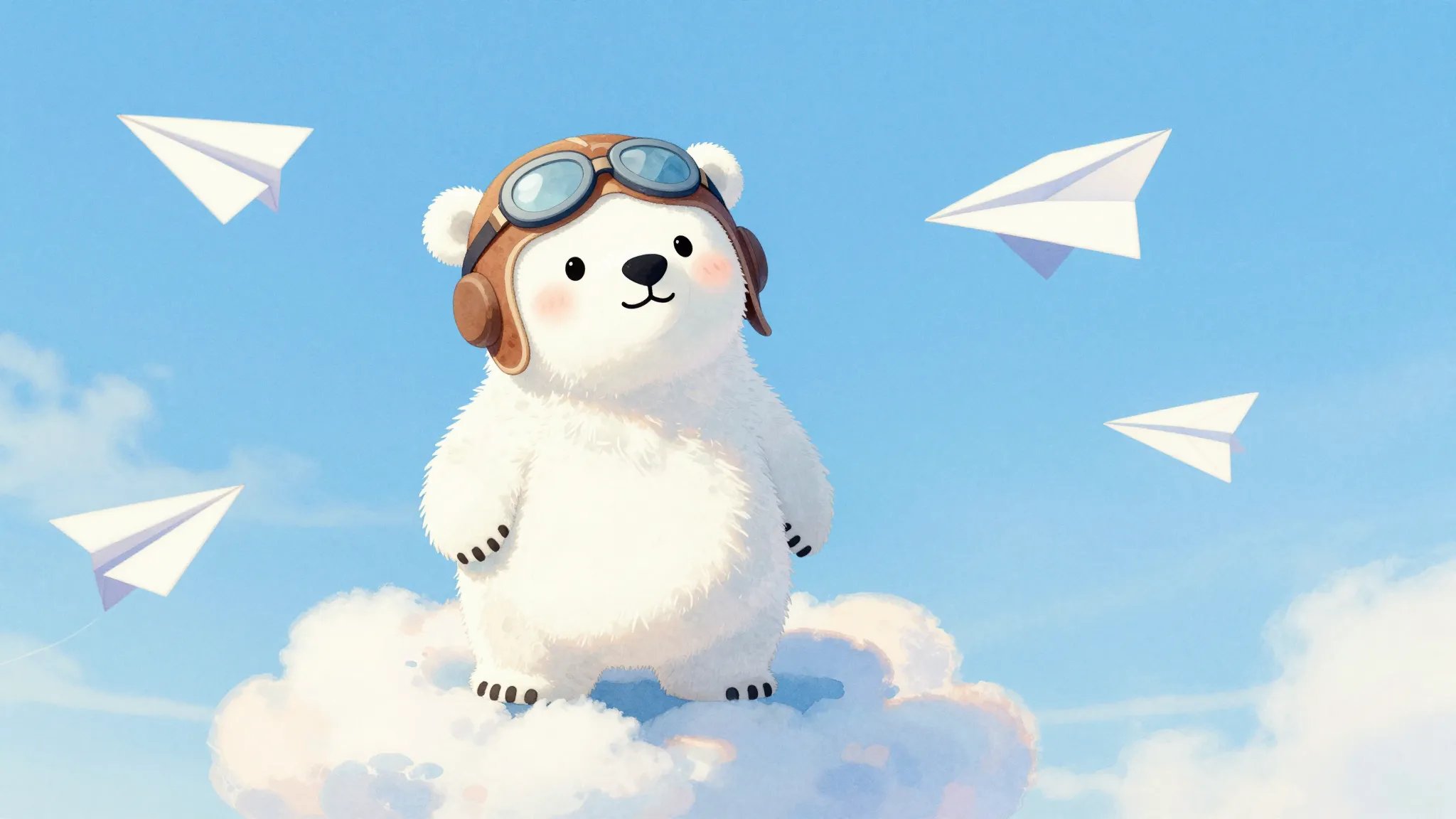 Vibrant watercolor style. A cute, vibrant illustration of a ...