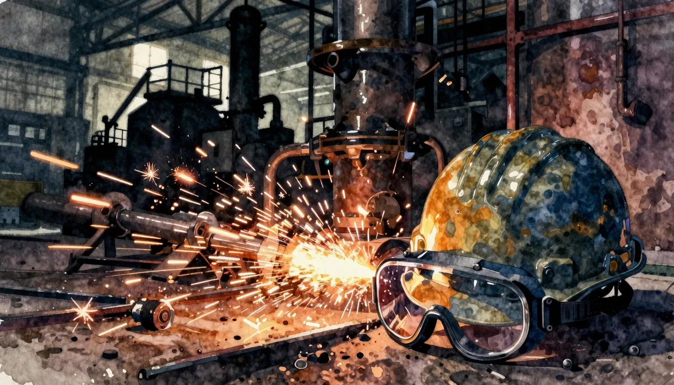 Vibrant watercolor style. Industrial rock album cover, a dar...