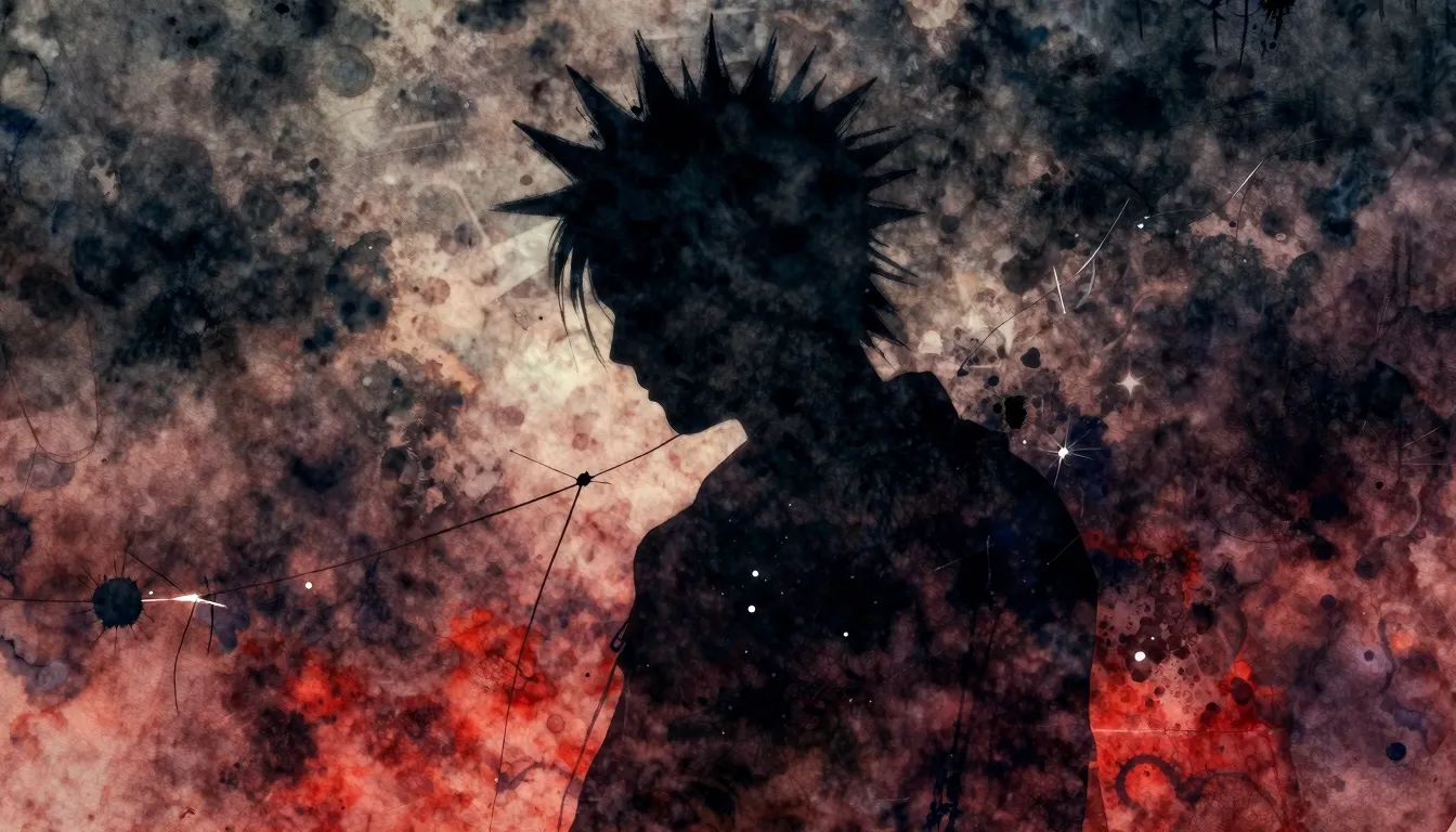 Vibrant watercolor style. Punk rock album cover, a dark silh...