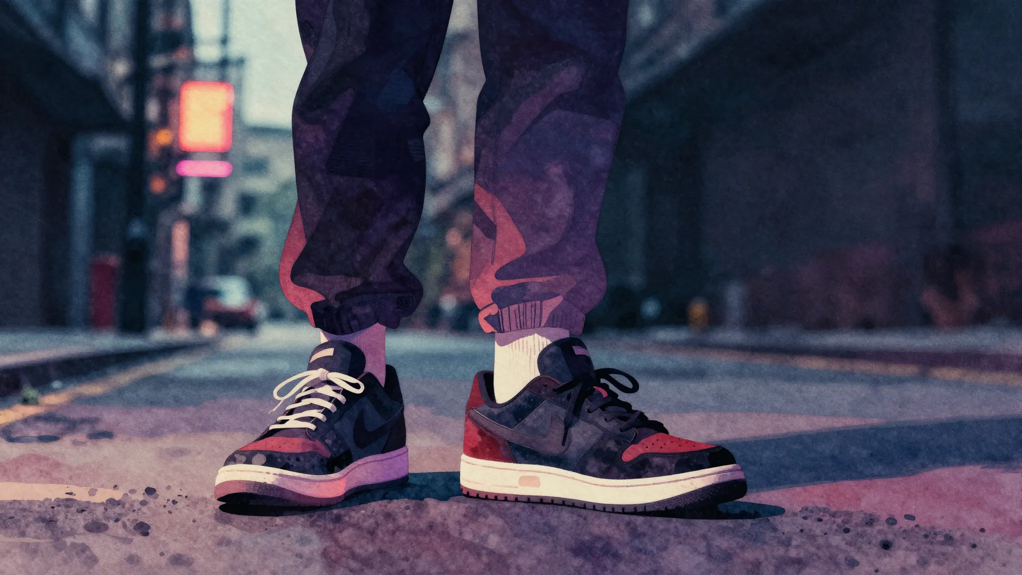 Vibrant watercolor style. Minimalist hip-hop album cover, ab...