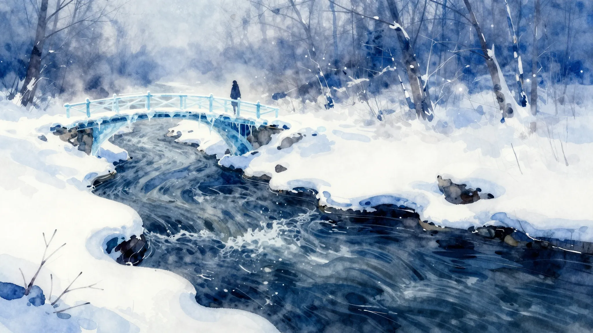 Vibrant watercolor style. Abstract electronic art, a dark ru...